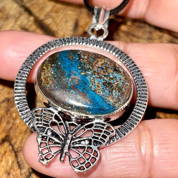 Dark Chessylite Blue Spar Azurite Pendant 2 1/2” - Picture 14 of 16